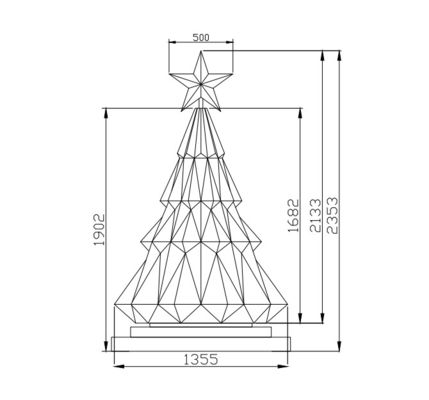 P1.5 GOB Display LED creativo pantalla de árbol de Navidad para centros comerciales Tiendas Hoteles